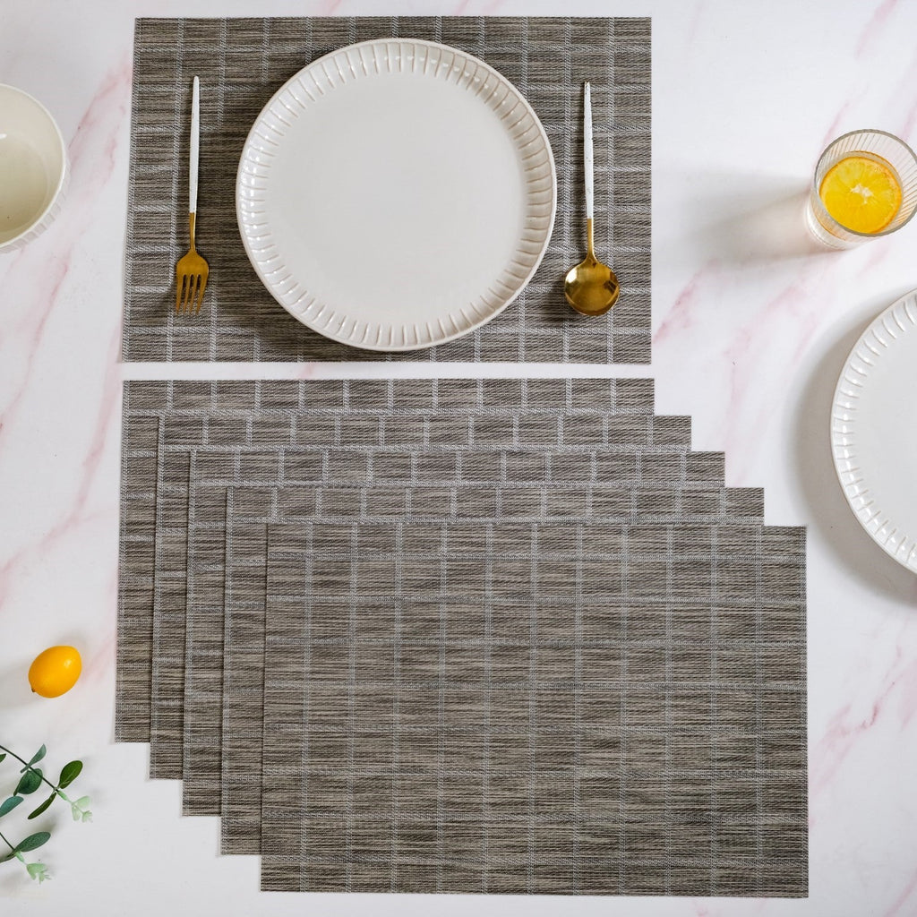 Brown Novelty Checks Placemat Set Of 6