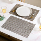 Brown Novelty Checks Placemat Set Of 6