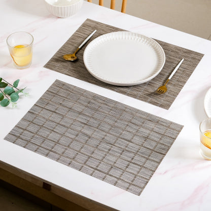Brown Novelty Checks Placemat Set Of 6
