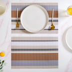 Brown Stripes Dining Table Mats Set Of 6