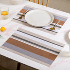 Brown Stripes Dining Table Mats Set Of 6