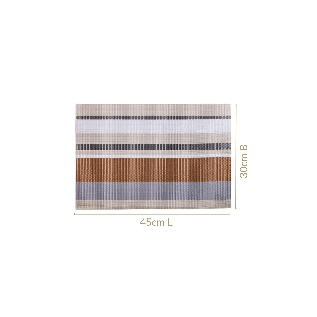 Brown Stripes Dining Table Mats Set Of 6