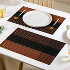 Brown Textured Mat Set Of 6