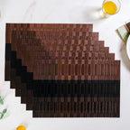 Brown Textured Mat Set Of 6