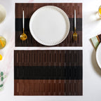 Brown Textured Mat Set Of 6