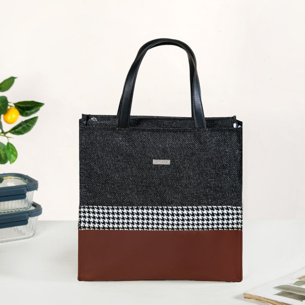 Office Lunch Bag Brown Vegan Leather