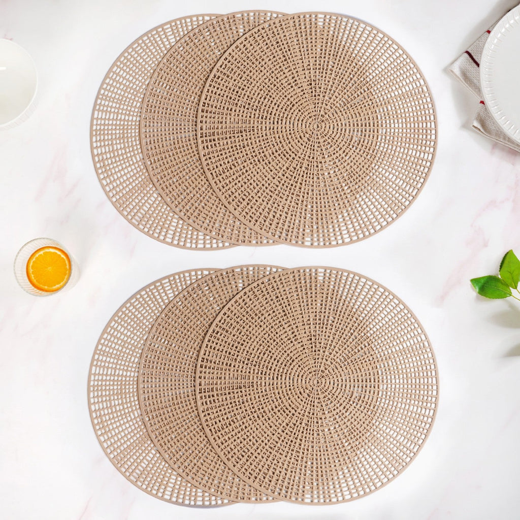 Brown Web Style Placemats Set Of 6