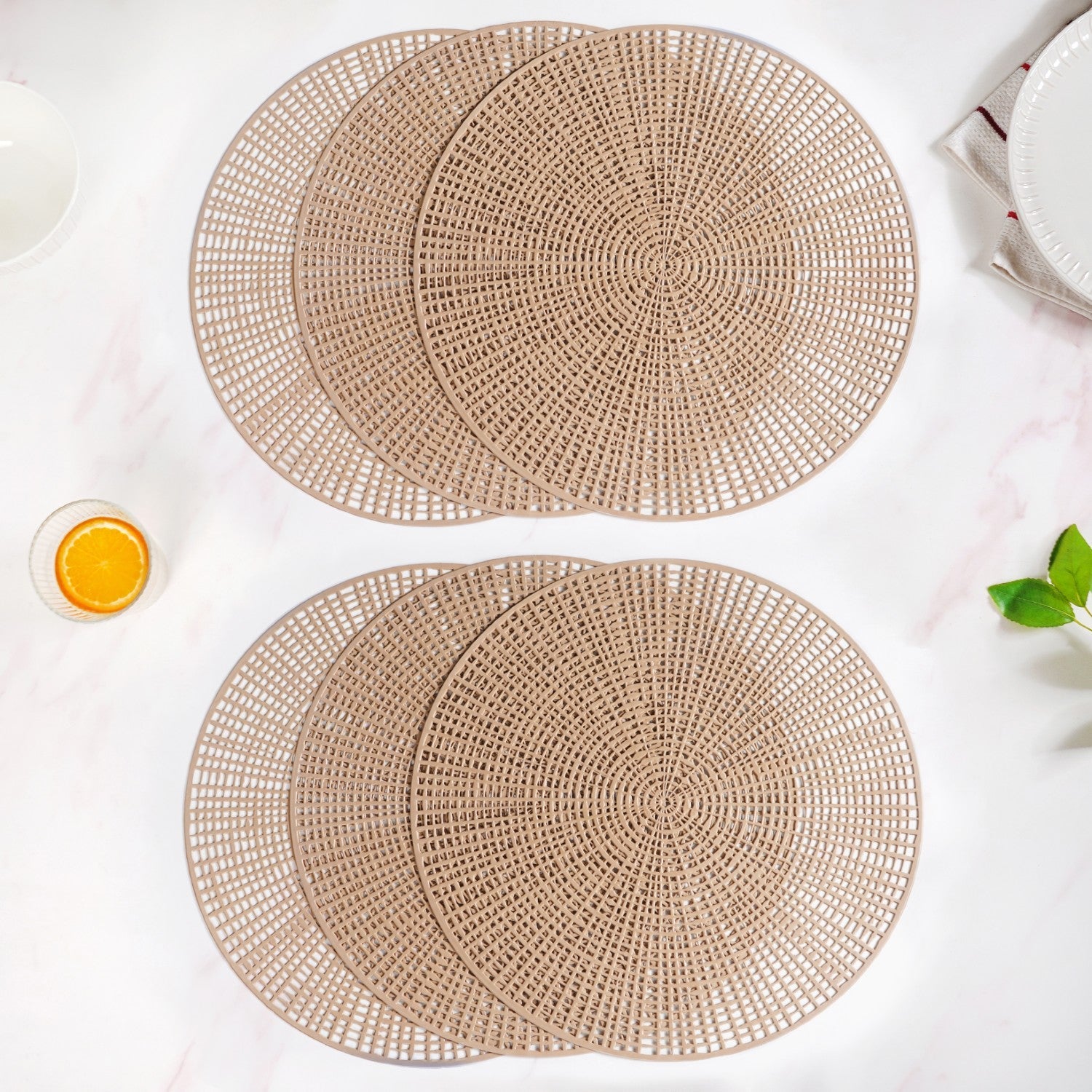 Brown Web Style Placemats Set Of 6
