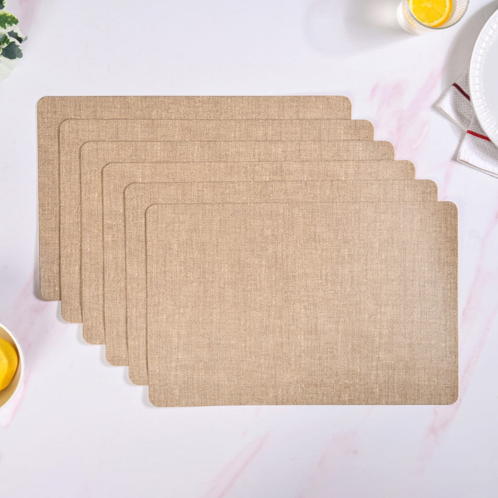 Rectangle Brown Table Mat Set Of 6