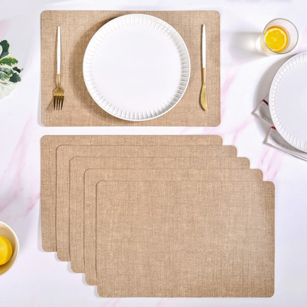Rectangle Brown Table Mat Set Of 6