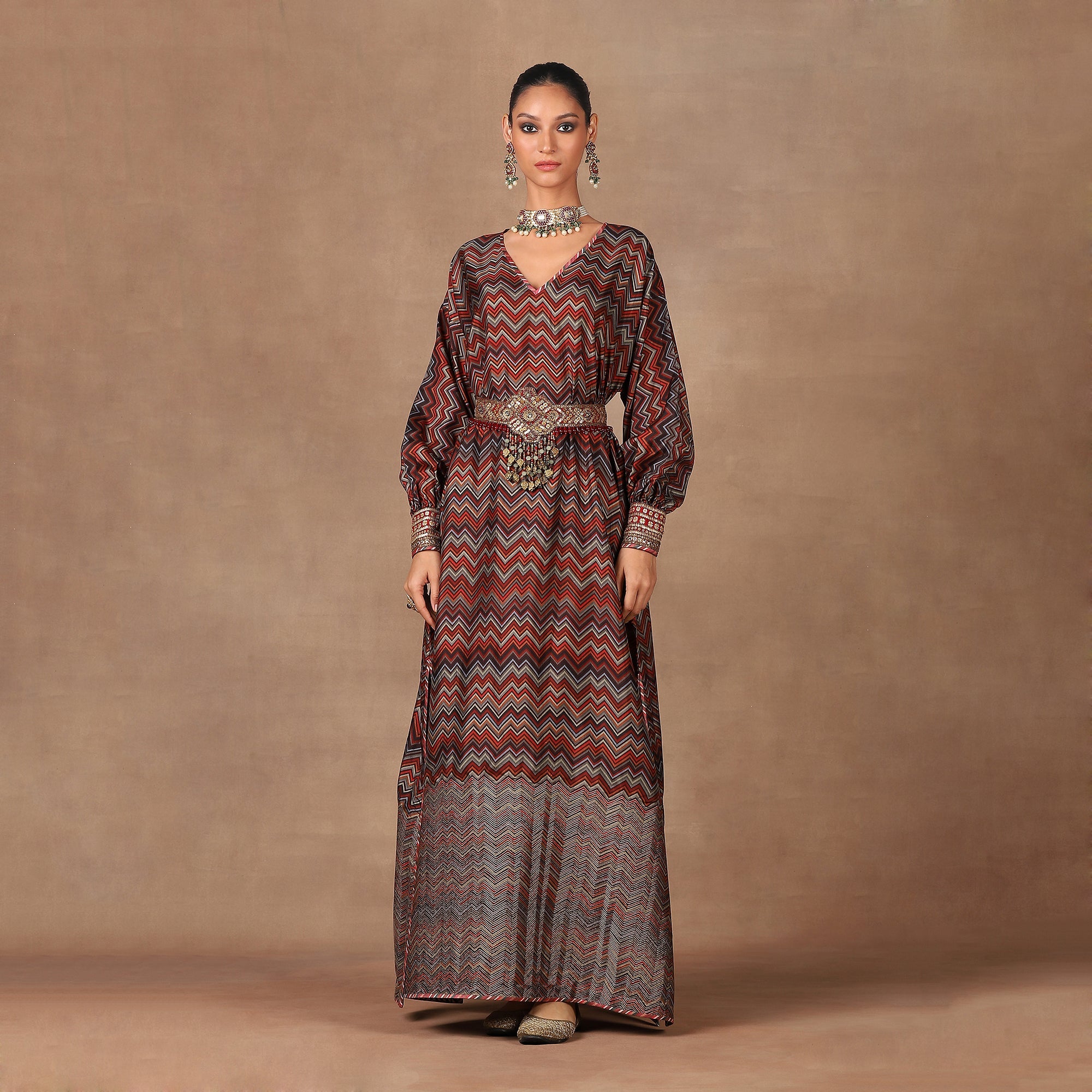 Burgundy Kaftan Set  | MURAQQA