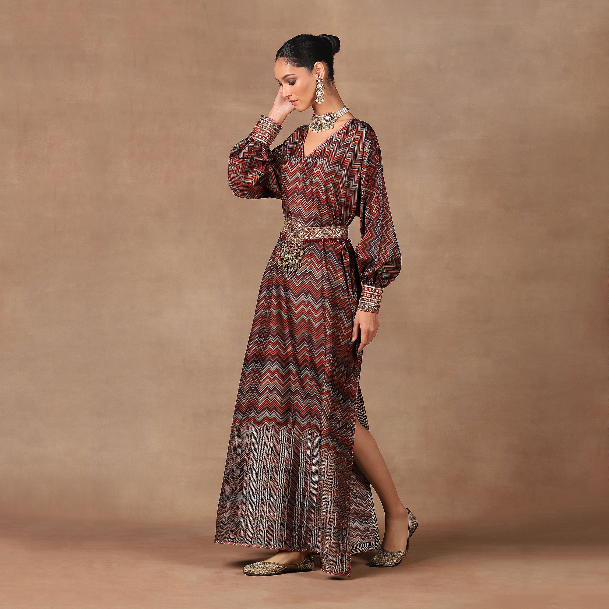 Burgundy Kaftan Set  | MURAQQA