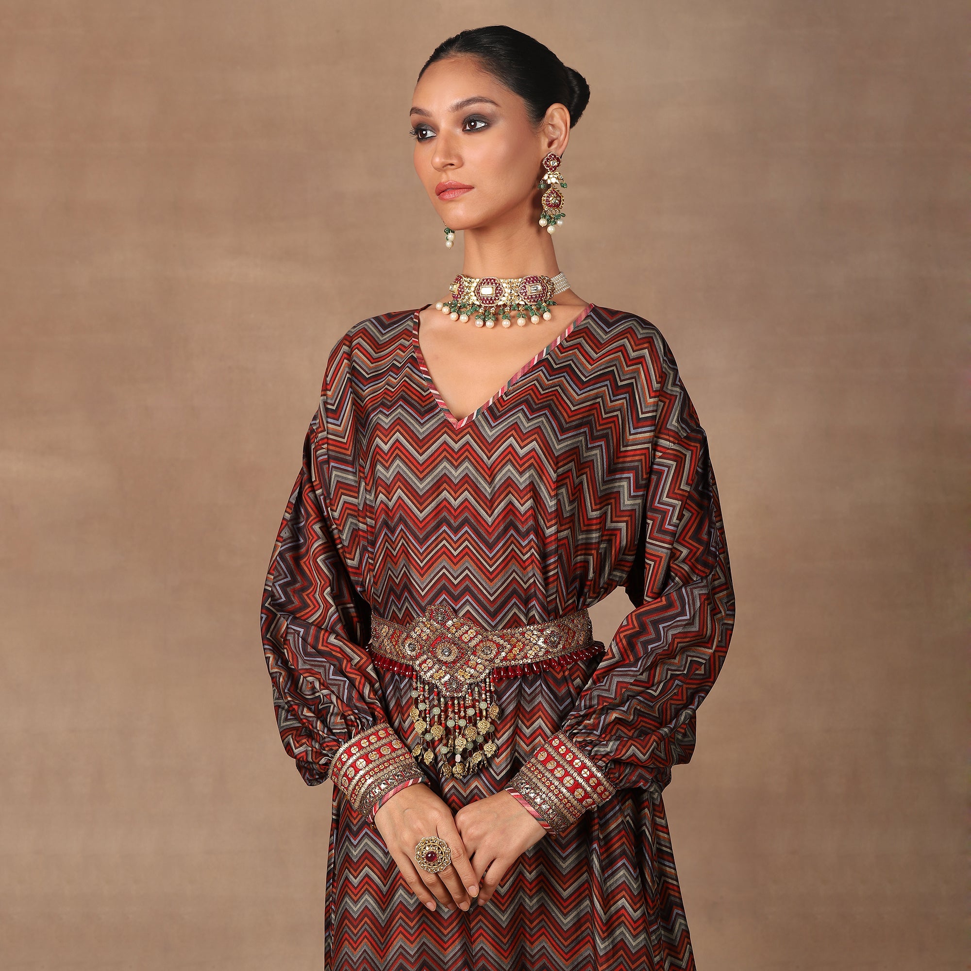 Burgundy Kaftan Set  | MURAQQA