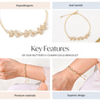 Butterfly Charm Gold Bracelet
