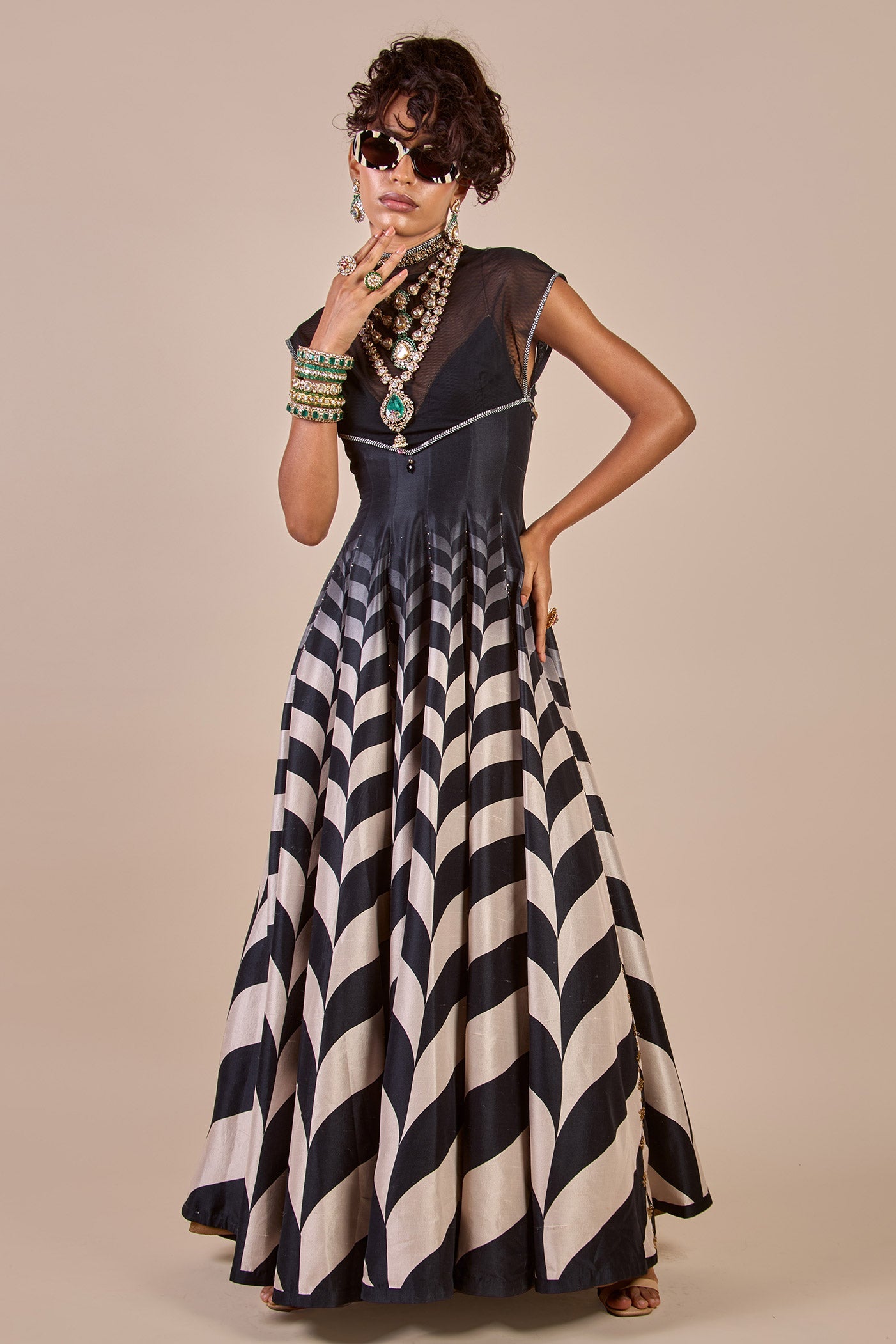 Chevron Anarkali Set | CHHĒ