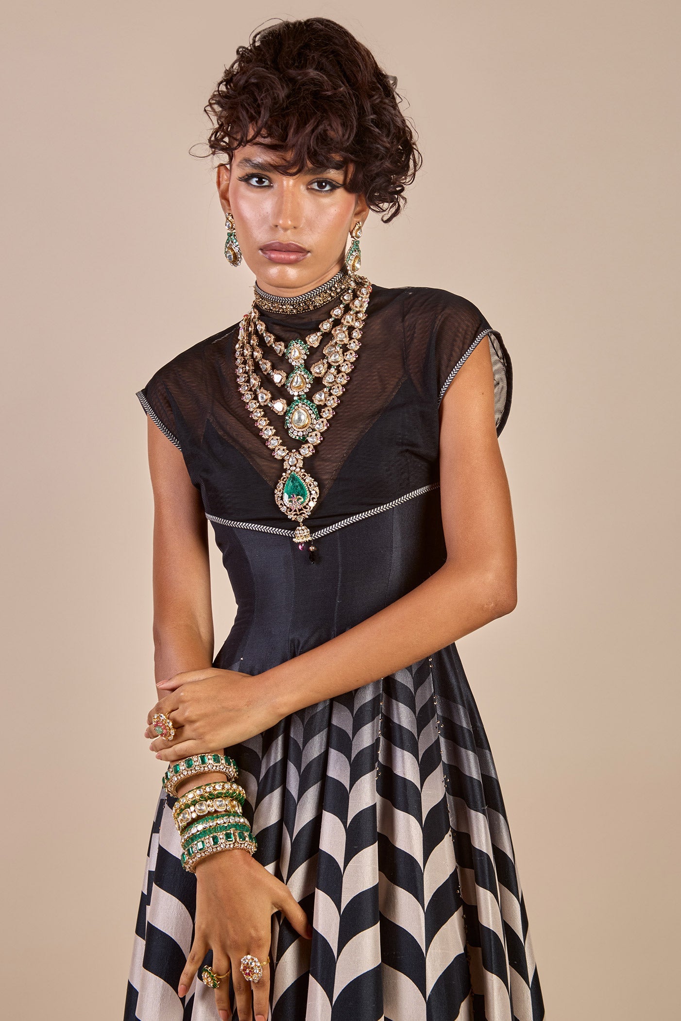 Chevron Anarkali Set | CHHĒ