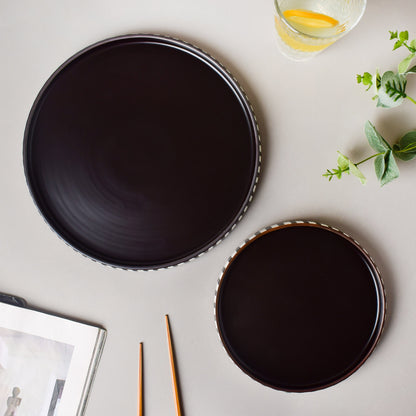 Monochrome Black And White Dinner Plate 9.5 Inch