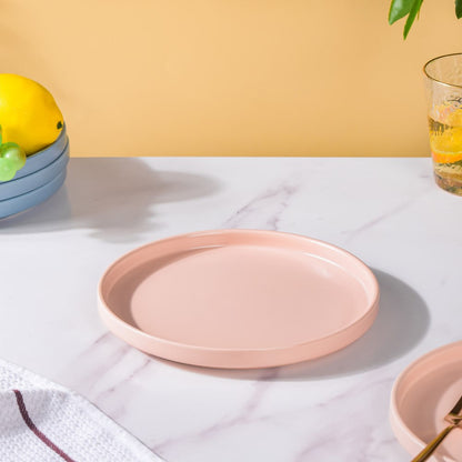 Modern Stoneware Snack Plate Pink