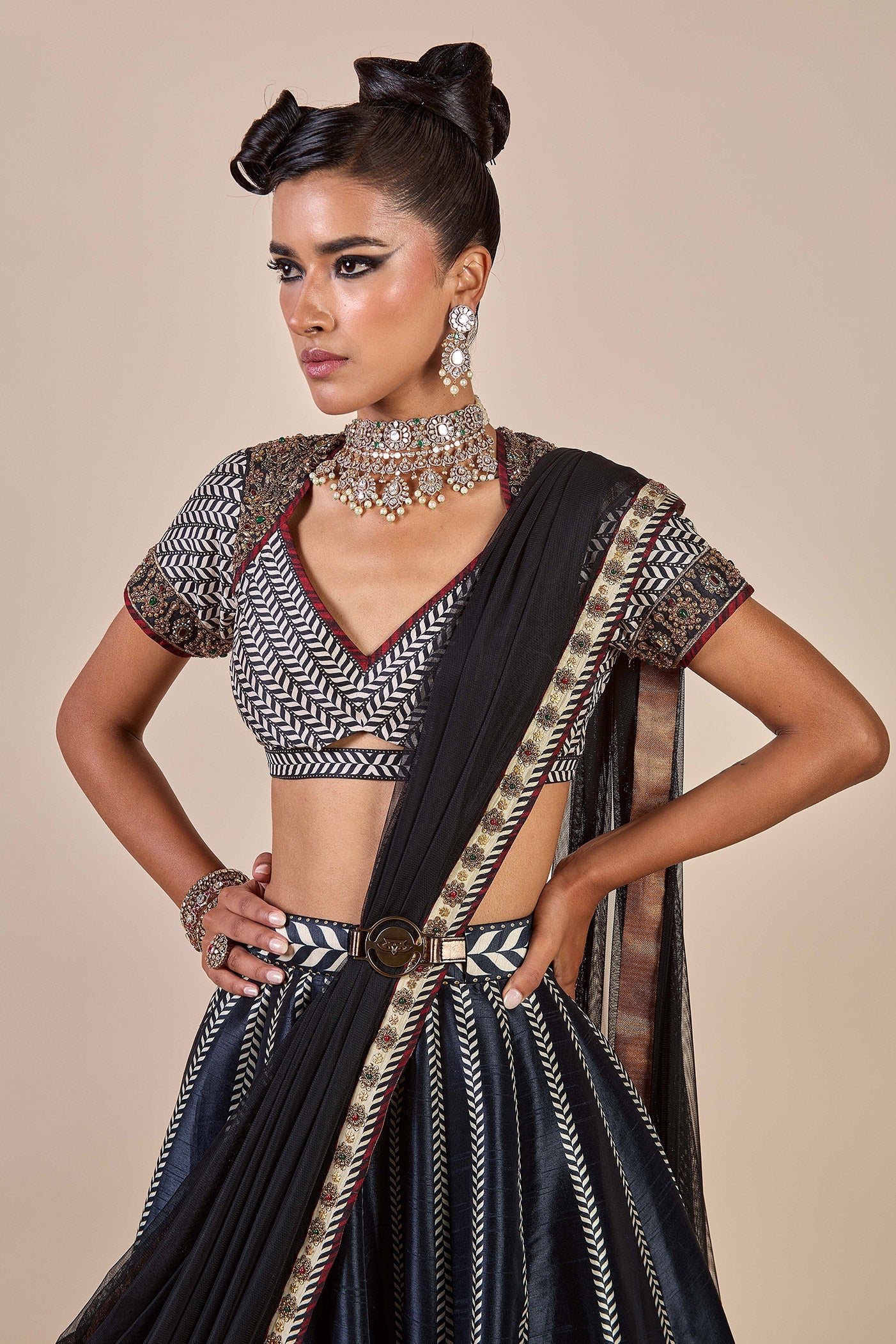 Cool Black Chevron Skirt Set | CHHĒ