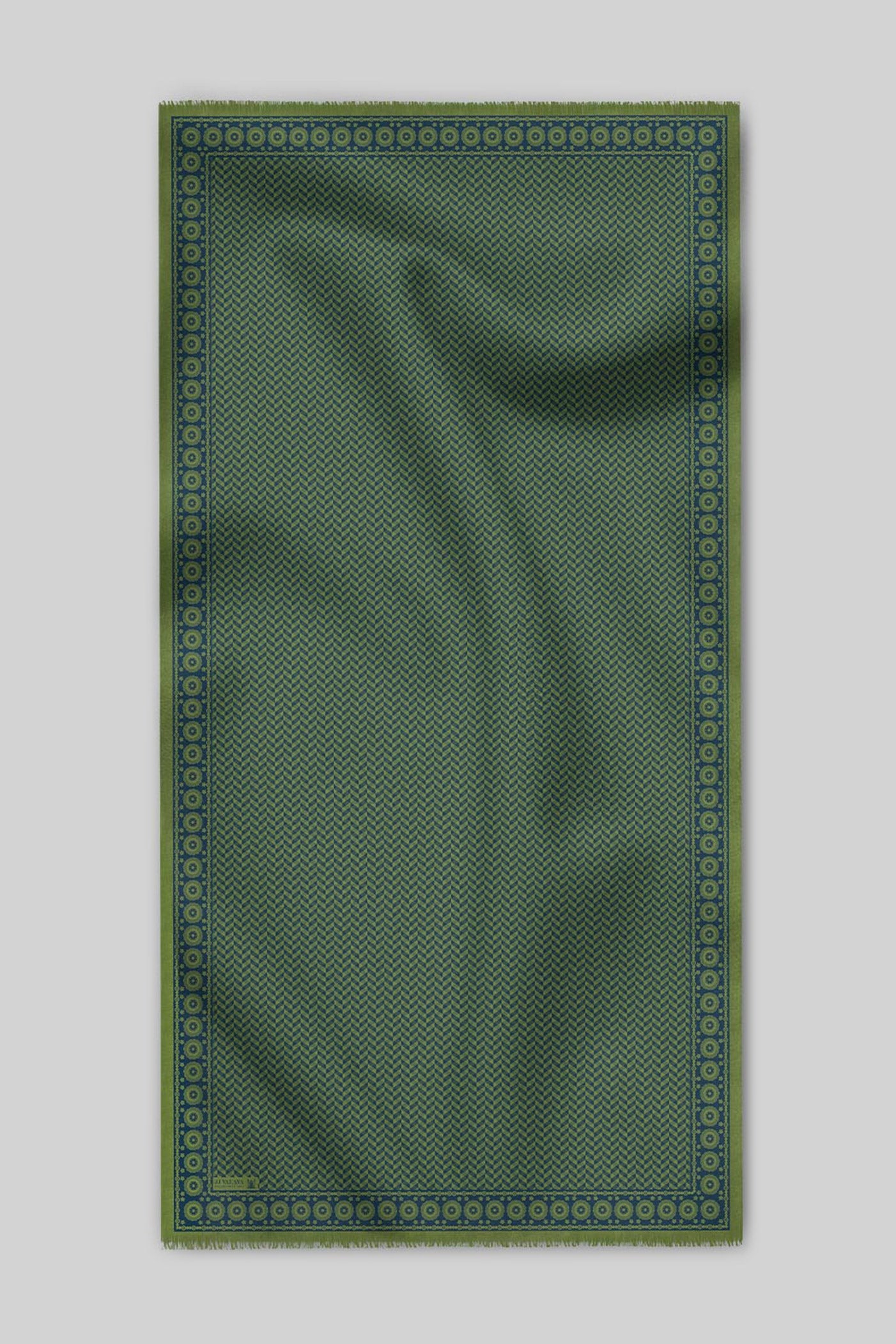 Earthy Olive Green Chevron Cashmere Shawl