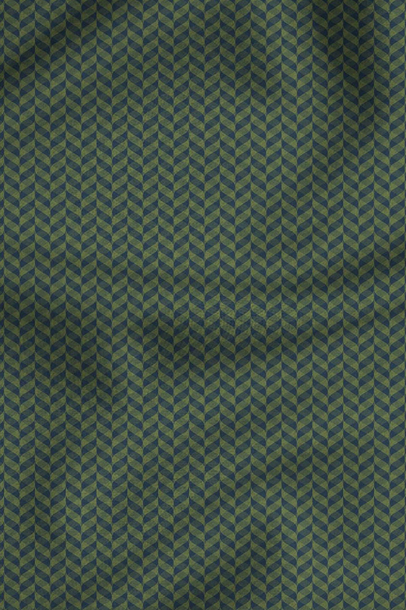 Earthy Olive Green Chevron Cashmere Shawl