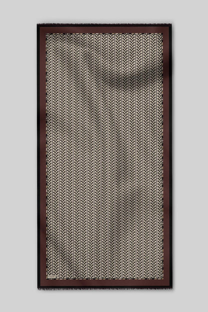 Umber Brown Chevron Cashmere Shawl