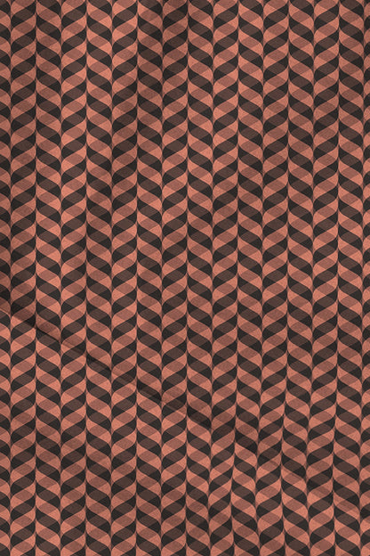 Umber Brown - Red Chevron Printed Pocket Square