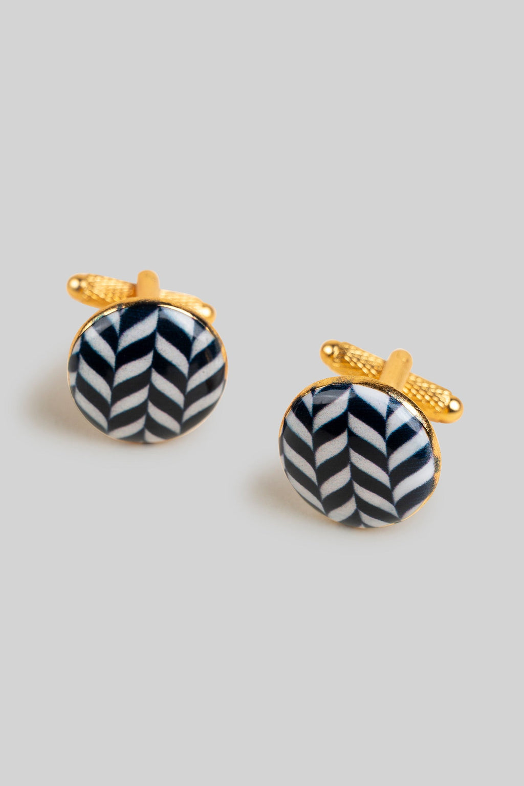 Chevron Gold-Plated Cufflinks