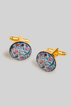 Blue - Multi Hued Gold -  Plated Cufflinks