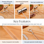 Contemporary Chic 4 Piece Stainless Steel Bar Tool Set