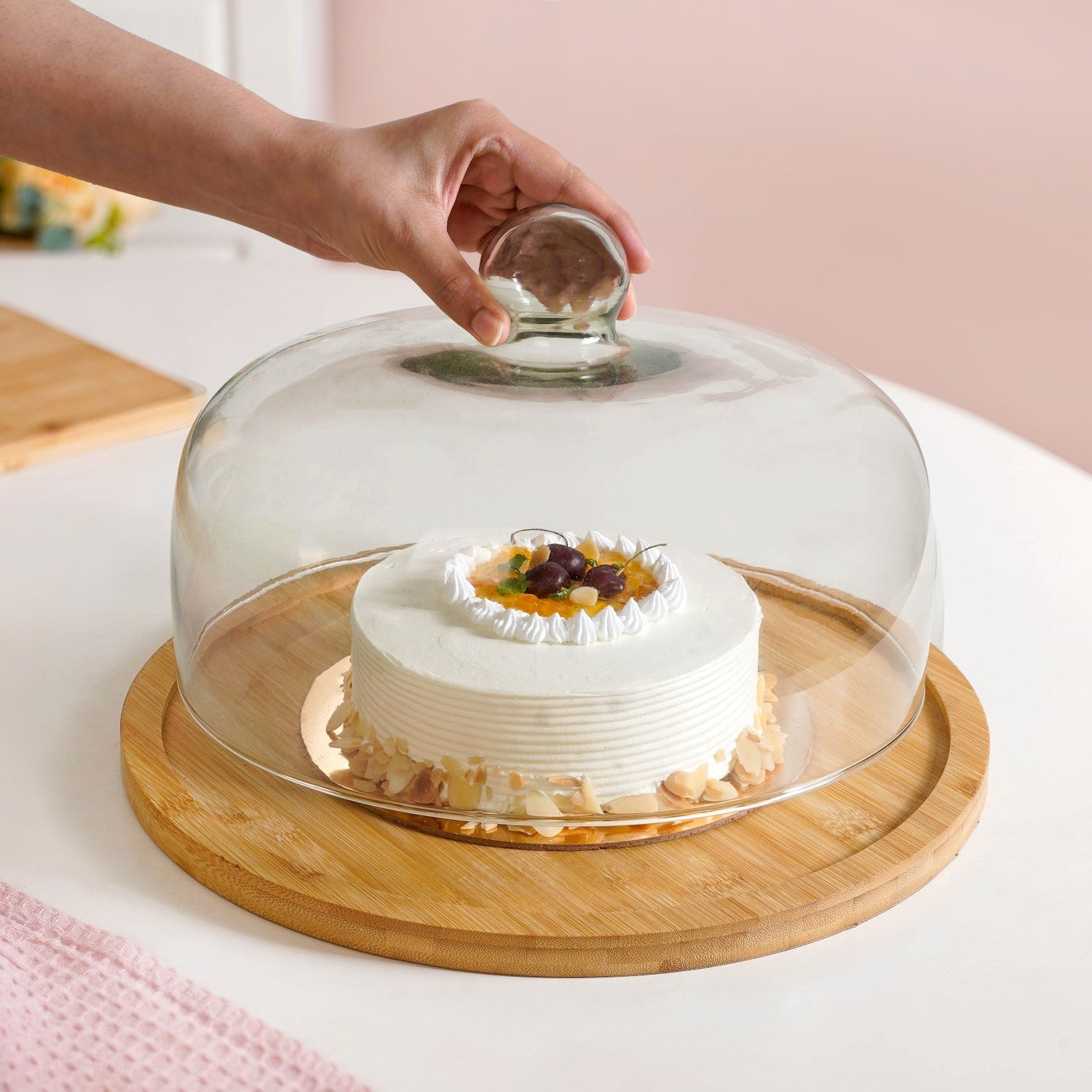Cake Stand With Glass Cloche 11 Inch