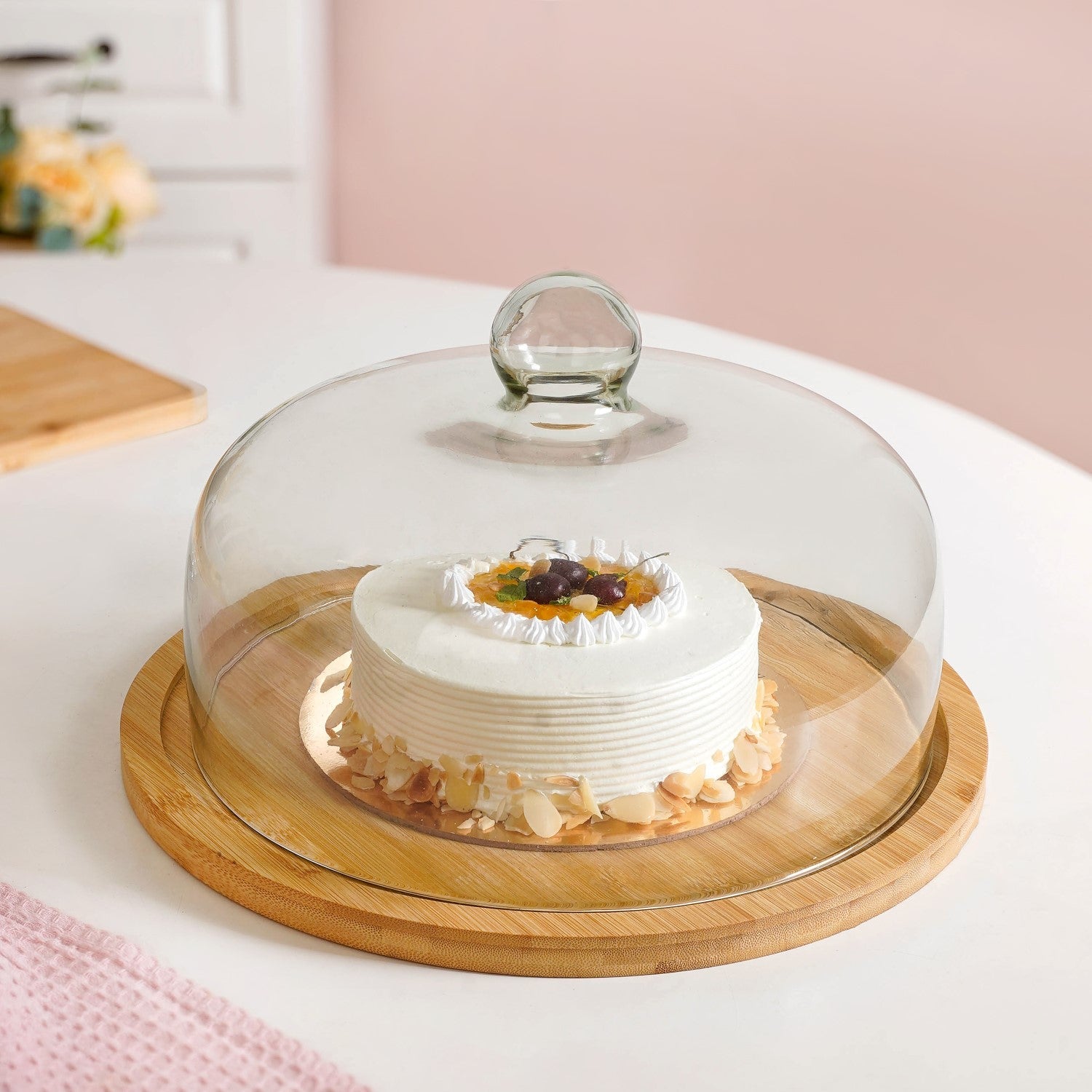 Cake Stand With Glass Cloche 11 Inch