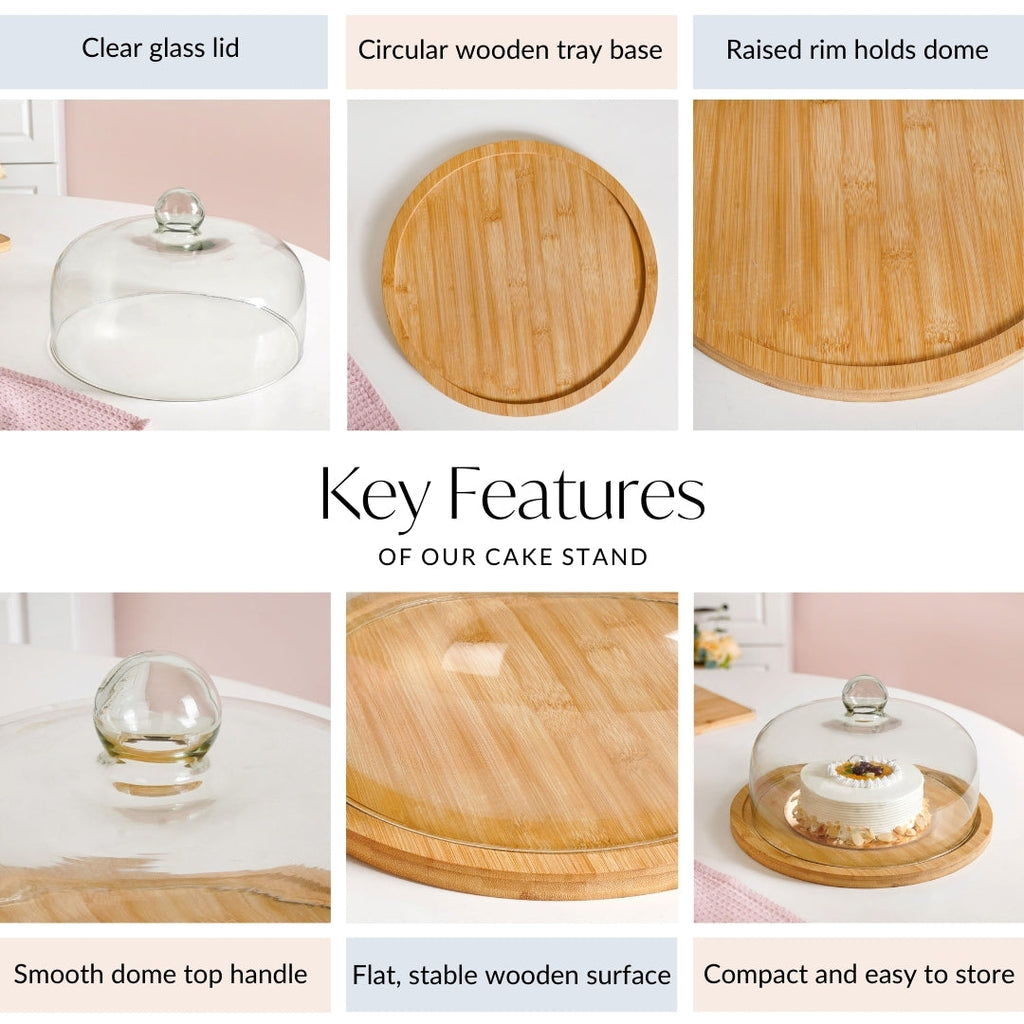 Cake Stand With Glass Cloche 11 Inch