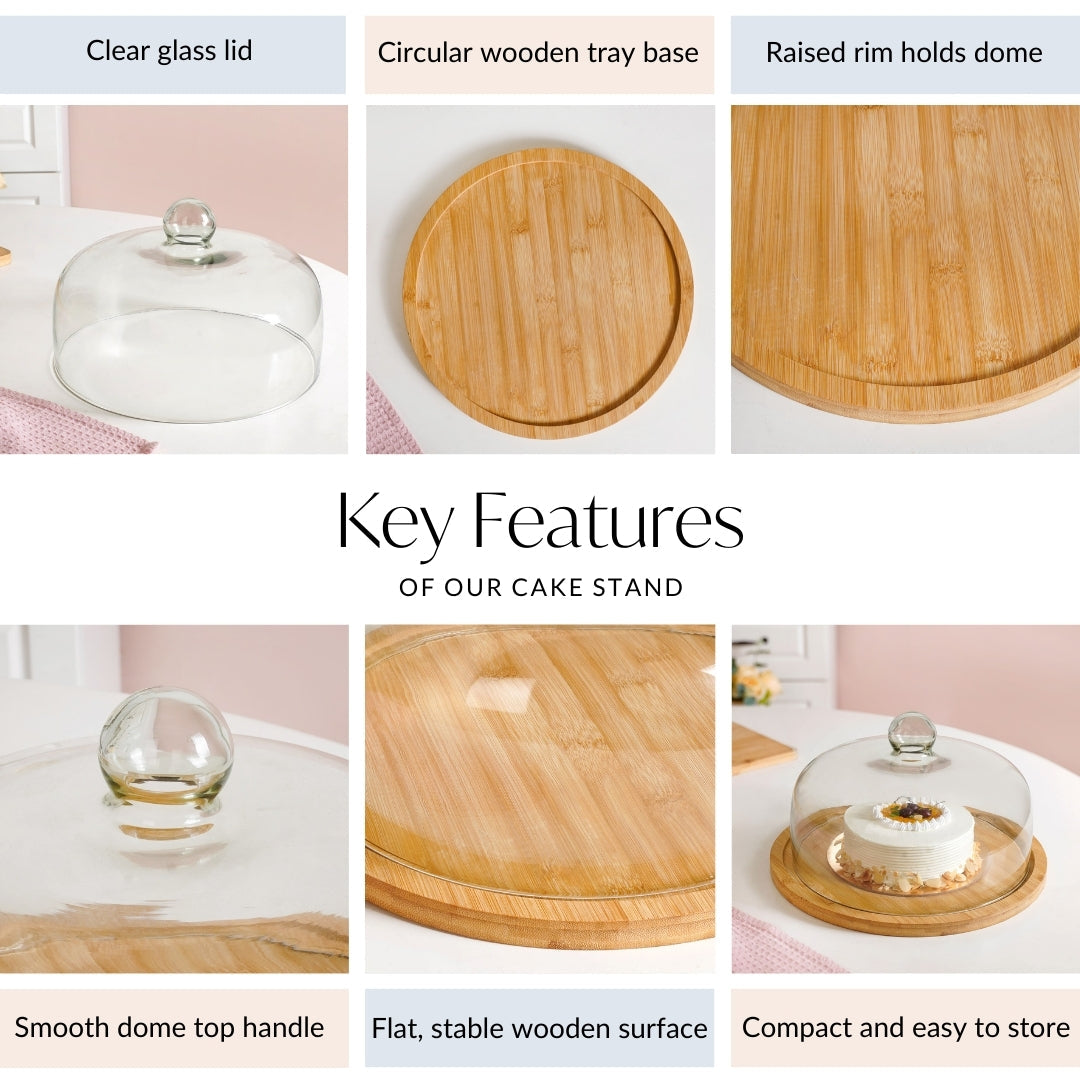 Cake Stand With Glass Cloche 11 Inch