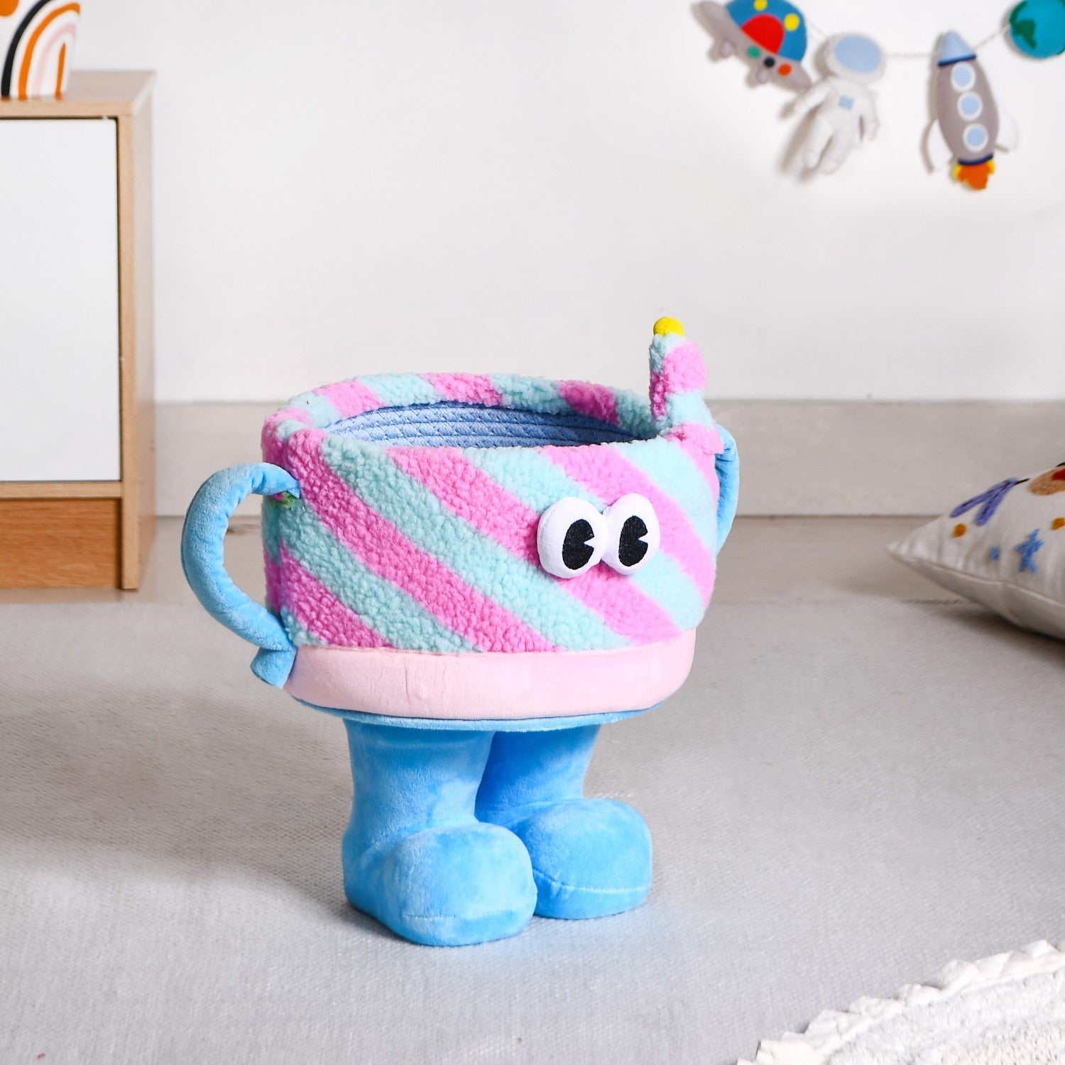 Candy Swirl Plush Basket With Feet