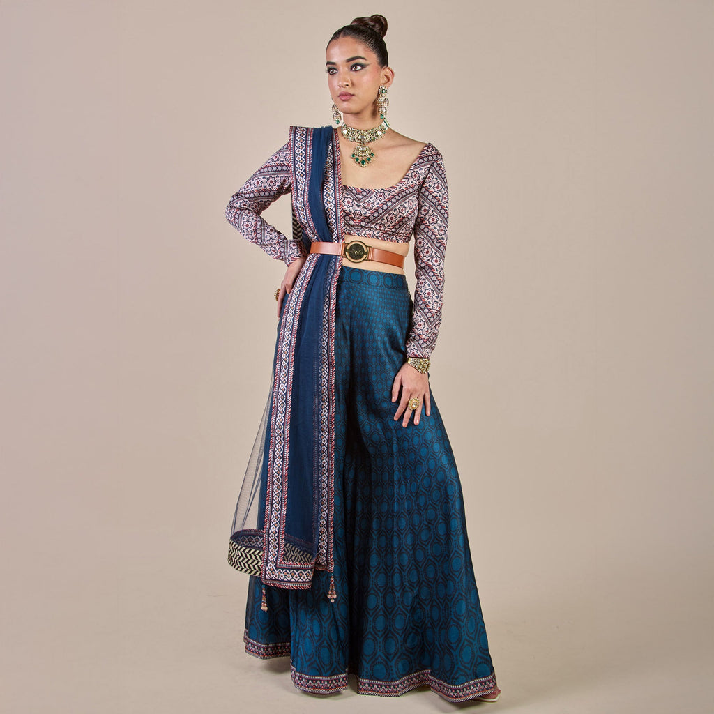 Capri Blue - Multi Hued Sharara Set | PANJ