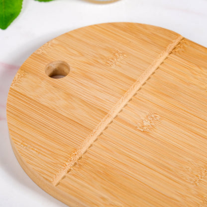 Ribbed Capsule Bamboo Zen Garden Serving Platter 15 Inch