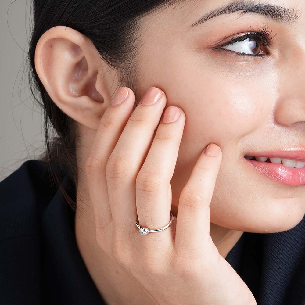 Bezel Round 925 Silver Ring