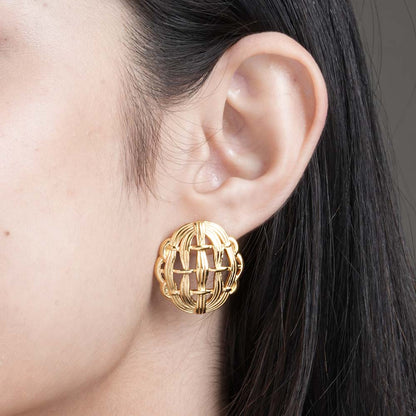 Golden Web Stud Earrings