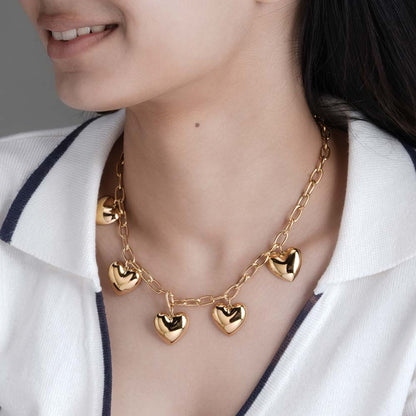 Chunky Heart Chain Necklace