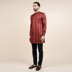 Caramine Red Striped Kurta | CHAR