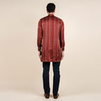 Caramine Red Striped Kurta | CHAR