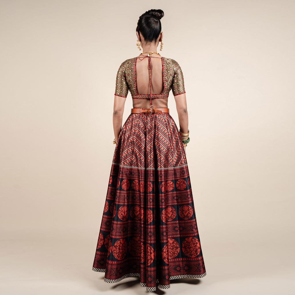 Carmine Red Skirt Set | CHAR