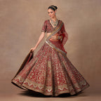 Carmine Red Lehenga Set | MURAQQA
