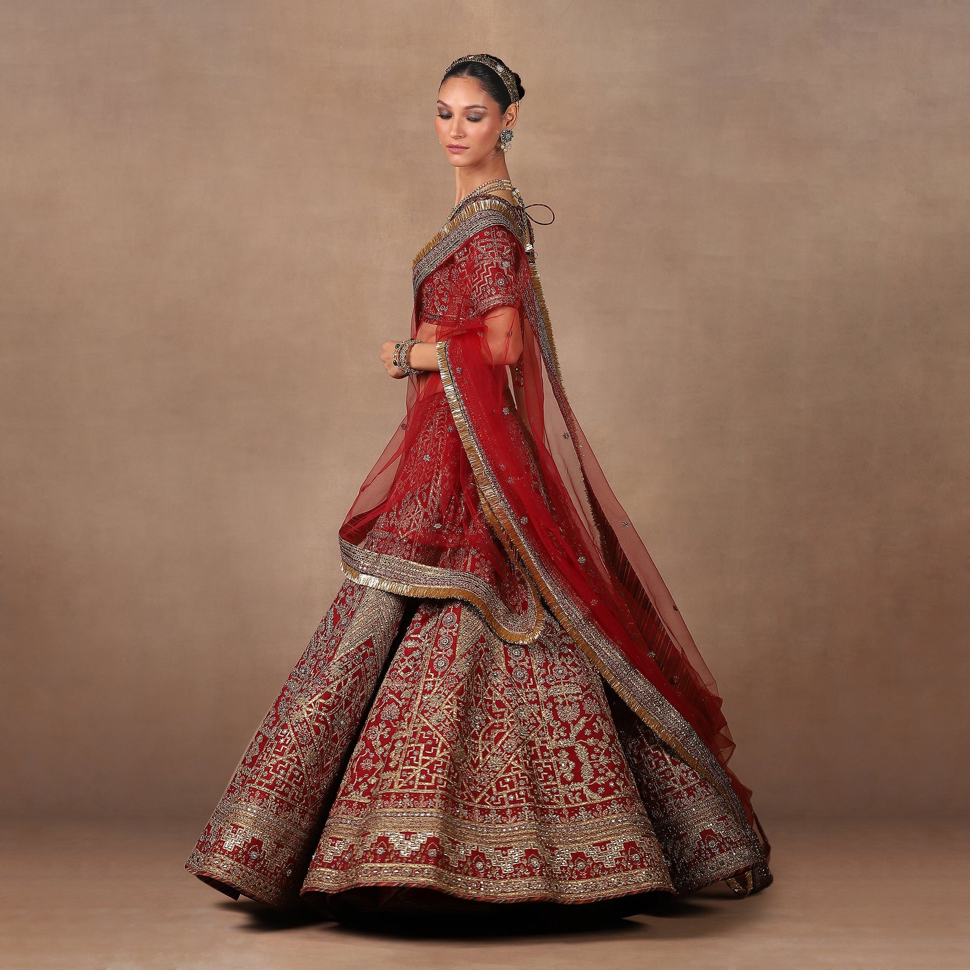Carmine Red Lehenga Set | MURAQQA