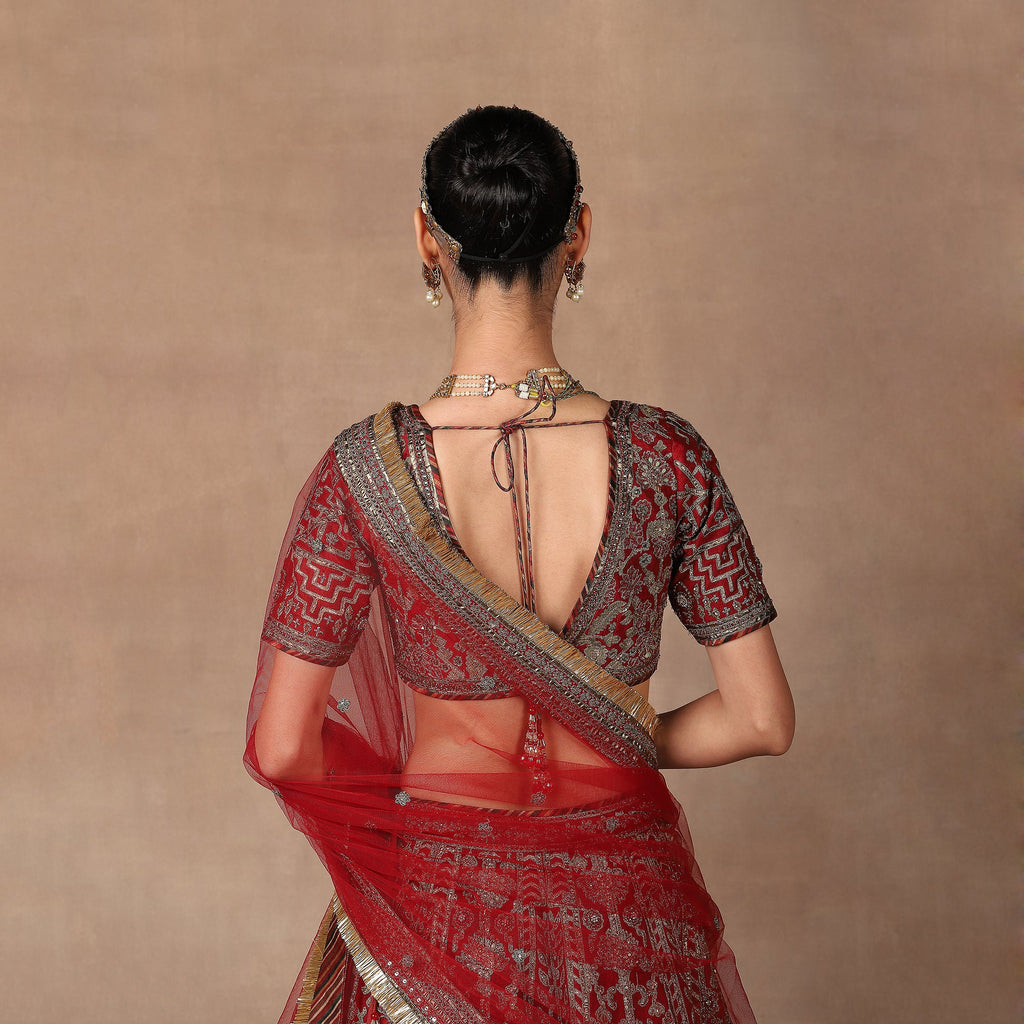 Carmine Red Lehenga Set | MURAQQA