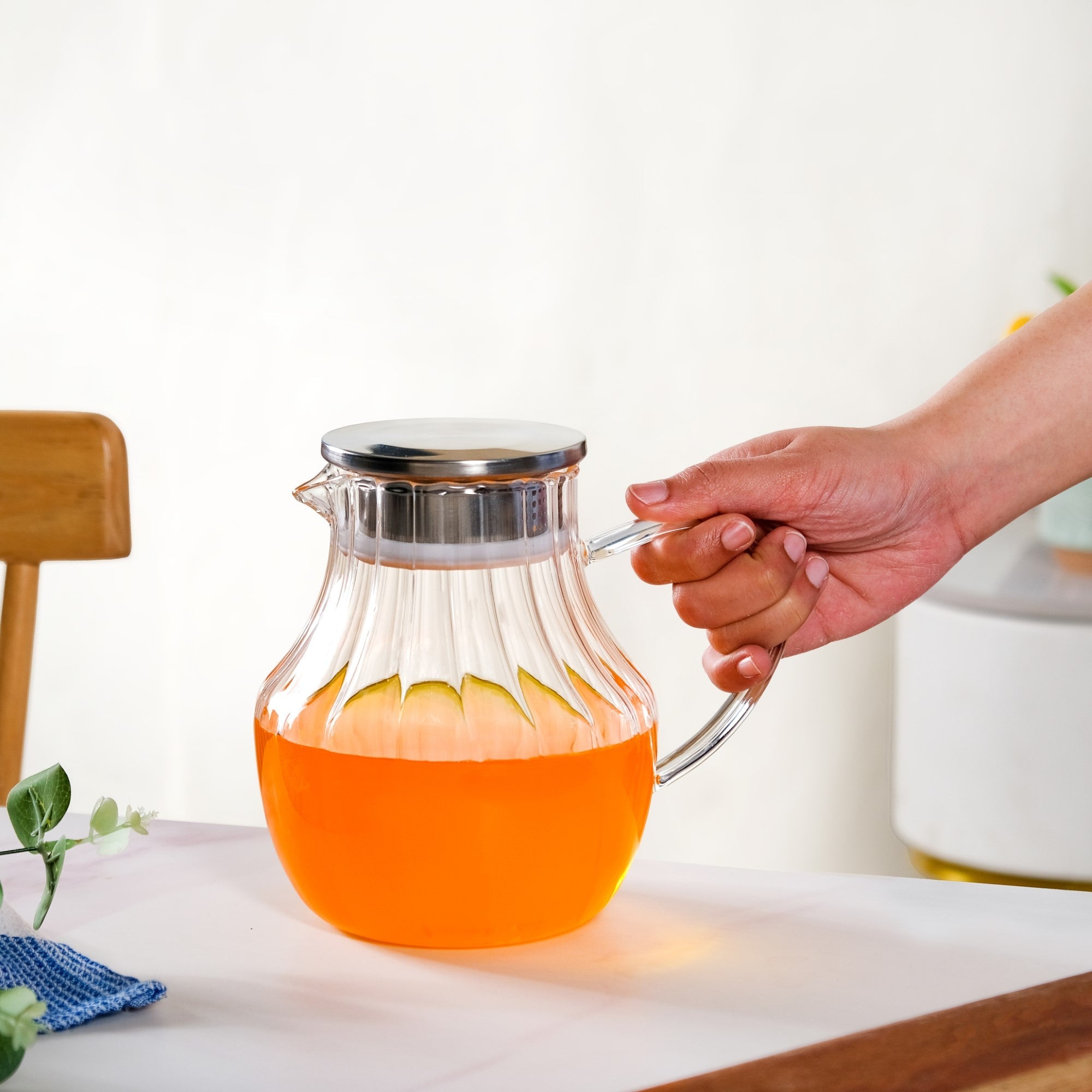 Morning Pour Borosilicate Juice Jug 1200ml