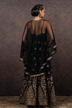 Caviar Black Anarkali Set | MURAQQA