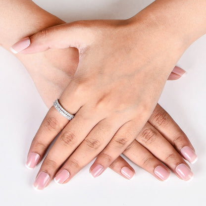 Celeste Stone Studded Silver Adjustable Ring