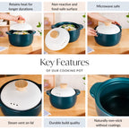 Cera Blue Ceramic Cooking Pot 3800ml